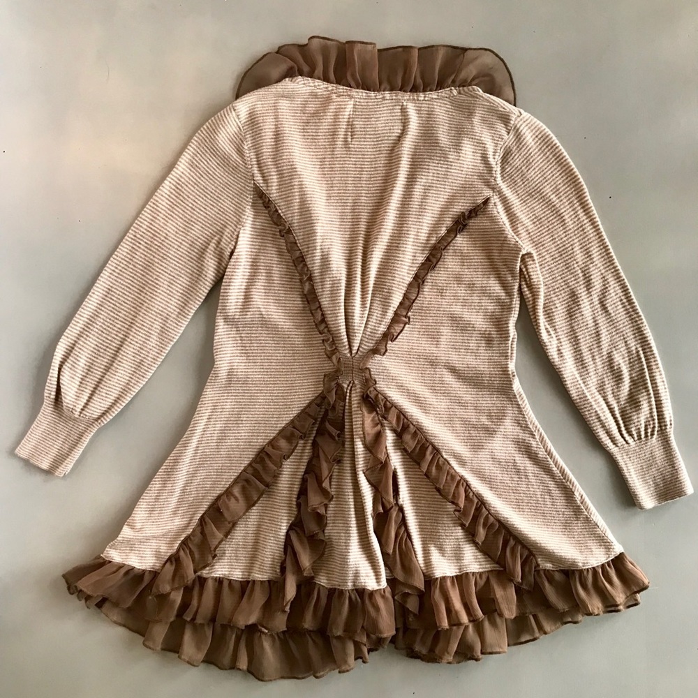 Anthropologie Cardigan Ruffle Detail - Picture 6 of 7